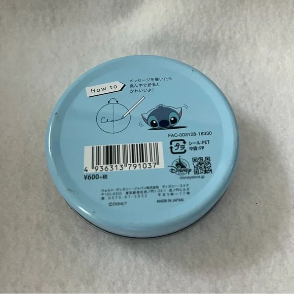 STITCH Small Memo Note Paper Circle Tin Blue Disney Store Japan - Picture 2 of 12